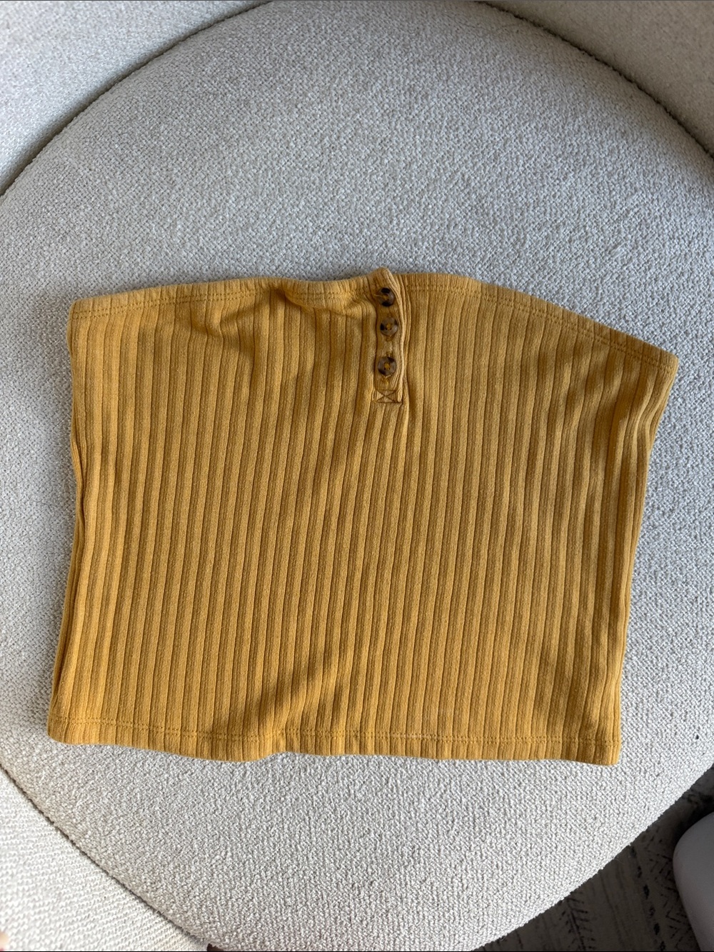 American Eagle Outfitters Mustard Ribbed Strapless Tube Top